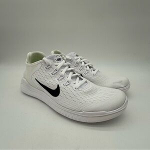 Nike Free RN 2018 White Black Running Shoes 942837-100 Women's Size 9 New